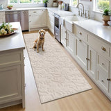 2x6 Runner Rug for Bedroom, Beige Soft Washable Hallway Mat