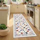 GarveeHome 2x8 Runner Rug for Kitchen Bathroom Colorful Modern Checkered