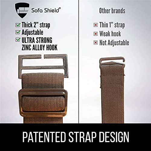 Sofa Shield Loveseat and Chaise Furniture Protectors, Both in Charcoal/Charcoal, Loveseat for Seat Width up to 54", Chaise for Seat Width up to 34", Reversible, Washable, 2 Item Bundle