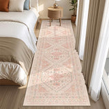 Runner Rug 2x8 Runners for Hallways Non Slip Washable Rugs, Pink