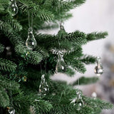30 Pcs Clear Glass Teardrop Ornaments Christmas in July Crystal Raindrop Hanging Ornaments Crystal Chandelier Drop Pendant Icicles Decorations for Summer Tree Party Supplies (Mini Size)