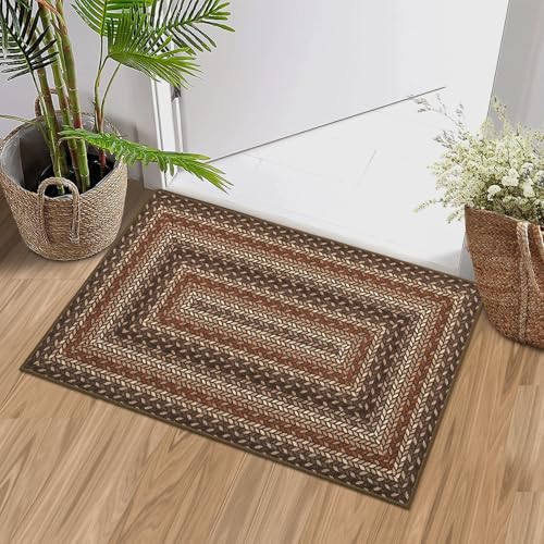 GarveeHome 2x3 Small Area Rug Entryway Easy Jute Door Mat Washable Rugs