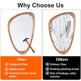 Irregular Wall Mirror Asymmetrical Bathroom Mirror, 19 x 30 Inch Wall Mounted Decorative Mirror with Wooden Frame for Living Room, Vanity, Bedroom, Entryway, Hallway