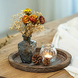 Romadedi Farmhouse Wooden Candle Tray, 11 Inch Round