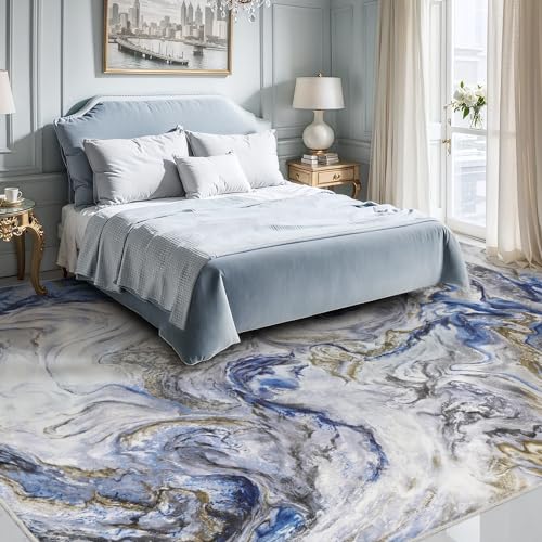 5x7 Area Rugs for Living Room, Modern Abstract Rug for Bedroom, Contemporary Machine Washable Rug, Large Stain Resistant Carpet for Dining Room Playroom Home Office, Pet & Kids Friendly