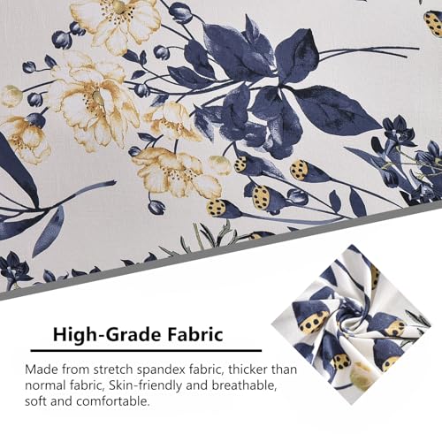 NILUOH Wingback Chair Slipcover, 2-Piece Stretch Wing Chair Cover, Washable Soft Fit Slipcover for Wingback Armchairs, Non-Slip Furniture Protector for Living Room, Flower Field