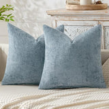 MIULEE Pack of 2 Coastal Blue Throw Pillow Covers 18x18 Inch Summer Modern Boho Accent Decorative Pillow Covers Soft Farmhouse Cushion Covers for Home Decor Couch Bed Sofa Living Room