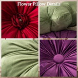 Flower Pillow Cushion Round Decorative Throw Pillow 15.7 Velvet Flower Shaped Pillow for Sofa Couch Vanity Chair Bed