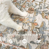 jinchan 2x3 Floral Vintage Washable Accent Entryway Rug, Orange