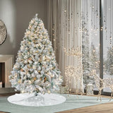 PartyDelight Silver Christmas Tree Skirt 36 inch Sequin Sparkly Base Cover for Merry Christmas Party Holiday Home Indoor Xmas Tree Decorations