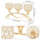 Crystal Tealight Candle Holder Centerpiece Home Decorative Candlestick Holder Elegant Table Centerpiece Home Decor Wedding Party Anniversary (Gold, 3 Arm)