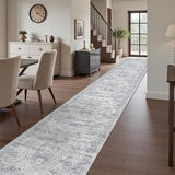 2'6 x 16' Runner Rug Non Slip,Washable Kitchen Rugs,Grey