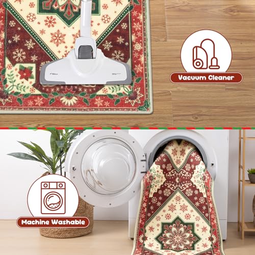 Washable Kitchen Runner Rugs Set of 3 with Non Slip Rubber Backing