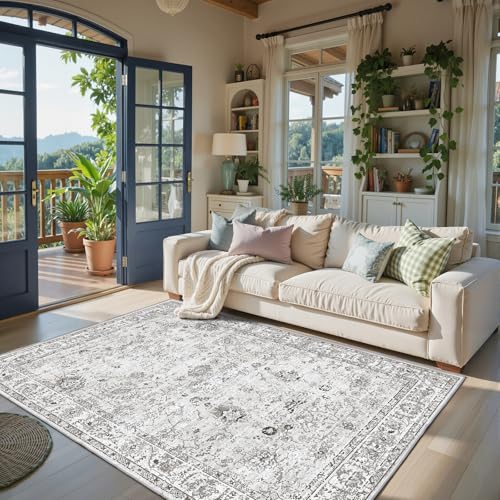 Grey Area Rug 5x8 for Living Room Bedroom