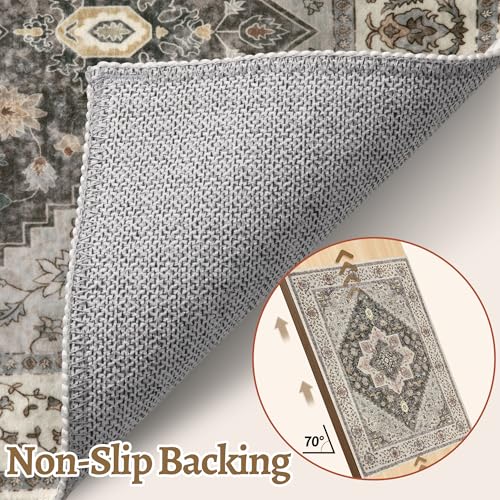 Tangsoo 2.6x14 Hallway Runner Rugs, Washable Runner Rug Non Slip Farmhouse
