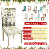 Ganeen 6 Pcs Christmas Chair Covers Merry Christmas Chair Back Cover Stretch Xmas Seat Protector Washable Xmas Dining Seat Protector Slipcover for Dining Room Kitchen Holiday Party (Pine Cone Style)