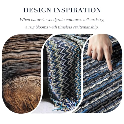 Kitchen Rugs Sets of 2, Non Slip Kitchen Mats for Floor, Navy Blue