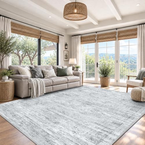 Area Rugs for Living Room 6x9 Large Washable Non-Slip Vintage Grey