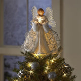 Christmas Tree Top Angel Led Light Party Background Decor Acrylic Ornament for Wedding Birthday