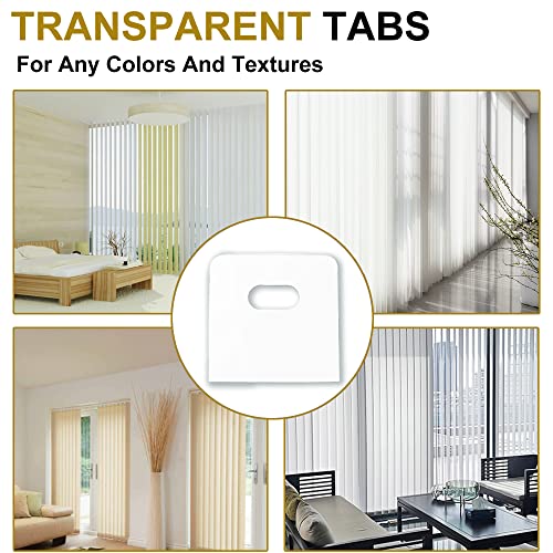 25 Sets (50 Pieces) of Clear Vertical Blind Repair Tabs/Blind Fixer Tabs for Vertical Blinds Replacement Slats