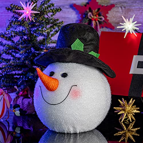 Ornativity Snowman Head Tree Topper - Xmas Holiday Decor Tree Top Winter Snow Man Topper Ornament Decoration for Christmas Tree Toppers 10"