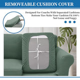 XINEAGE New 2 Pieces Chair Covers with Arms Super Stretch Chair Slipcover for Living Room Pet Dog Universal Slip Cover Anti Slip Armchair Furniture Protector (Pea Green), 31"-46"(1 Cushion)