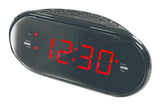 HANNLOMAX HX-123CR Alarm Clock Radio, AM/FM, 1.2” Red LED Display | PLL FM Radio, Digital Clock with Dual Alarm, 1.2” Red LED Display, Dimmer, AC/DC Adaptor included