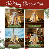 iHeartDogs Christmas Tree Topper Decoration - The Original Dog ‘Christmas Miracle’ Angel Dog Tree Topper LED Lighted Halo, Snowflake Garland & Wings Decor Ornament, Holiday Decoration