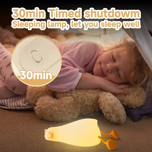 Cute Duck/Chicken/Rabbit/Panda NightLight, LED Squishy Animal Novelty Lamp for Toddler Baby Kids, Nursery Touch Kawaii Room/House Decor Bedside Touch Lamp for Breastfeeding