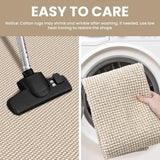 IOHOUZE Washable Runner Rug 2x6 Non Slip Runners for Hallways Entryway Runner Indoor, Kitchen Rugs Woven Cotton Floor Carpet for Kitchen Hall Entrance Bedroom, Cream/Beige