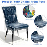 4 Pack Dining Chair Covers, Fits 16-23" Waterproof Chair Covers Clear Plastic Seat Protector for Kitchen Keep Your Chairs Away from Water Dust Stain and Pet Claws