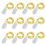 LIIDA LED Fairy String Lights, 12-Pack 20 Micro Lights On Silver Copper Wire (Batteries Include) for DIY Wedding Centerpiece, Mason Jar Craft, Christmas Tree, Garlands, Party Decoration (Warm White)