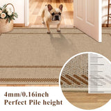 Washable 3x6 Runner Rug Neutral: Non Slip Faux Jute Bordered Geometric Rugs