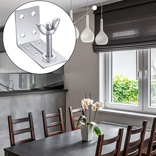 Jetec Roman Shade Wall l Bracket and Wingnut Ceiling or Wall Mount Brackets Mounting Installation L-mounts for Roman Shade Home Window Drapery Use(4 Pieces)