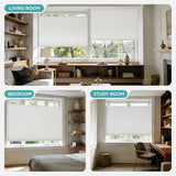 Joydeco No Tools No Drill Blinds for Indoor Windows, Cordless Window Blinds Cellular Shades Top Down Bottom Up Blackout Honeycomb Blinds Thermal Insulated Noise Reduction (White, 34.5" W x 64" H)