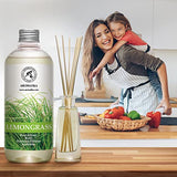 Lemongrass Reed Diffuser Refill, Natural Essential Lemongrass Oil 17 Fl Oz - Fresh & Long Lasting Fragrance - Reed Diffuser Oil Refill for Aromatherapy - Home - Office - Restaurant