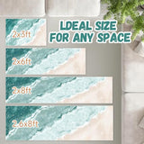 Beach Pattern 2x8ft Runner Rug Non Slip Washable Kitchen Runner Rug with Rubber Backing，Low-Pile Soft Washable Runner Rugs for Hallway Entryway Kitchen Bedroom Living Room Bathroom Teal