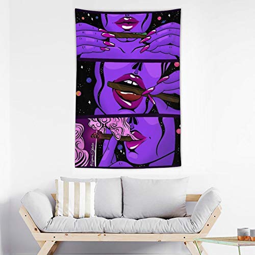 NiYoung Hippie Hippy Wall Art - Trippy Smoke Cool Girl Art - Large Mysterious Tapestry for Bedroom Dorm Accessories - Mandala Yoga Picnic Mat Ethnic Wall Hanging