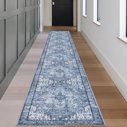2.6x18 Washable Runner Rug, Non Slip Area Rug for Hallway Kitchen