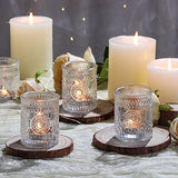 DEVI 24 Pcs Clear Glass Votive Candle Holders, Tealight Holders