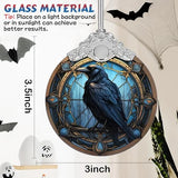 Christmas Ornament, Stained Glass Ornament, Christmas Decorations for Tree, Holiday Ornament, Unique Gift Idea - Crow in The Dark