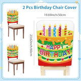 TRBSXRT 2 Pcs Birthday Chair Cover for Classroom, Cute Birthday Party Seat Cover Birthday Party Decorations for School Office Home
