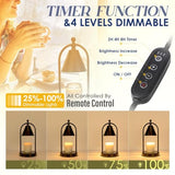 Candle Warmer Lamp with Timer, Electric Black Candle Warming Light for Bedroom, Dimmable Wax Melts Warmer for Home Decor Beside Lamp Gifts for Women (2 Bulbs Included)
