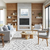 Miukiki 8x10 Area Rug for Living Room Moroccan Washable Rugs Non Slip Indoor Floor Carpet Foldable Large Soft Area Rug for Dining Room Bedroom with Low Pile(Grey,8'x10')