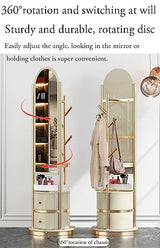 Floor-to-Ceiling Full-Length Mirror Bedroom Storage Neat and Orderly Rotating Dressing Table Hanging Rack 1 Fitting Mirror (Pink Standard)
