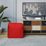 Gouchee Home Cube Brava Pouf Ottoman Foot Rest - Red - Modern Square Bean Bag Chair with Water Repellent Fabric - Floor Pouf for Living Room, Bedroom or Patio - Foot Rest forOutdoor
