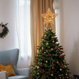 GHOSTMAGIC 3D Wooden Nativity Christmas Tree Star Topper Lighted, LED Xmas Decor Ornaments for Indoor