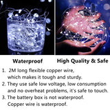 12 Pack Fairy Lights Battery Operated String Lights，7FT 20LED Waterproof Silver Wire Christmas Lights Outdoor,Firefly Mini Lights for Bedroom Party Birthday Wedding Indoor Decorations.