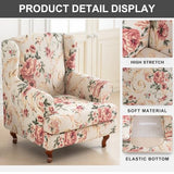 Eco-Ancheng Chair Covers Wingback Chair Slipcover 2-Piece Stretch Wing Chair Slipcovers Wingback Armchair Covers for Wingback Chairs with Elastic Bottom Non-Slip Furniture Protector for Living Room,38
