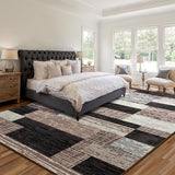 Large Area Rugs, Modern Geometric Patchwork Floor Decor Rockwood Collection
